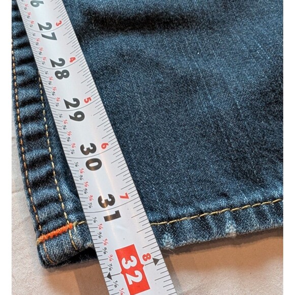 True Religion Men's Blue Jeans Size 40 (41x32) Straight Leg Cut Wide Cuff Denim - Picture 11 of 15